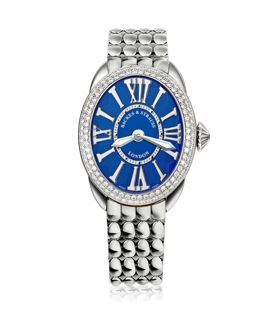 Regent 3238 SP SS Diamond Watch – 2-Row Ideal Cut Diamonds
